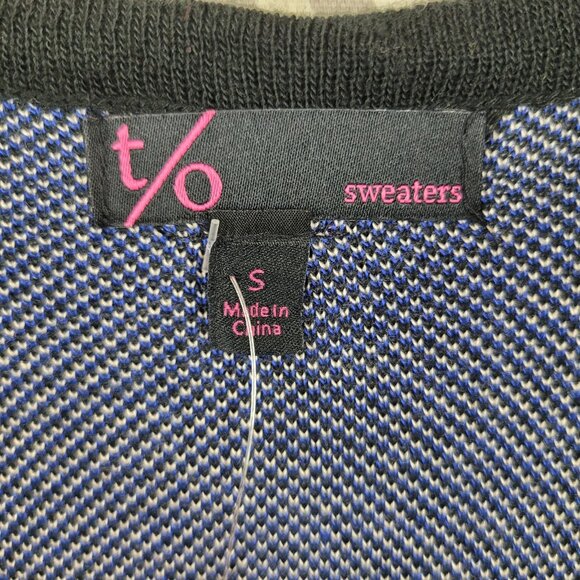 NEW TO Sweater Dress size Small Knit Black Blue Geometric party Sleeveless - Picture 5 of 7